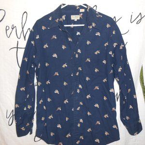 Vintage L.L. Bean Men's Sz LG Button Down Casual Shirt Pheasants EUC